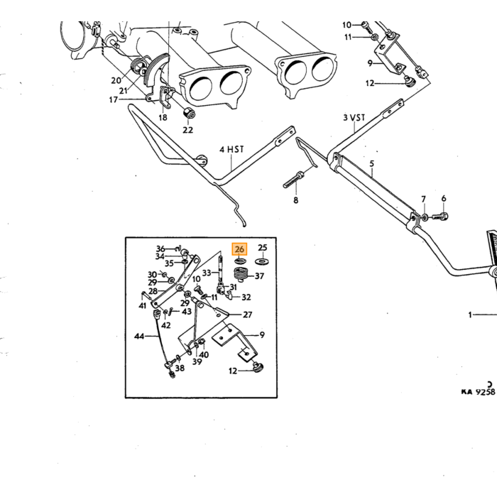 Luftdonkrat (pneumatisk donkrat) til maksimalt 3 ton 140, 145, 164, Amazon 121, Amazon 122 S, Amazon 220, P1800, P1800E, P1800ES, P 210 Duett, PV444, P445 DUETT, PV544