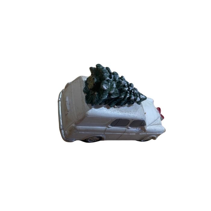 Volvo Amazon combi 220 - kerstmodel - beeldje - wit -met ledverlichting en kerstboom Volvo onderdeel nr 1064666W