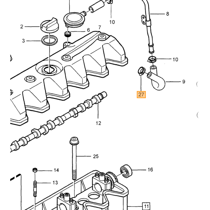 Volvo Kobberring til trykledning K tronic B19E+B21E+B23E/krumtaphusring B16 til bundpropring turbo v70 c30 s80 xc90 pakning turbo 12 2x17 8x1 3 mm Volvo varenummer 11994