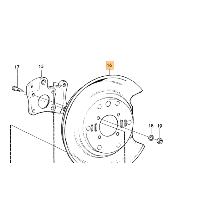 Volvo Bremseplade 240+260 Bag Venstre (1205785) 240 260 Galvaniseret Volvo 240 260 262 Volvo varenummer 1205785