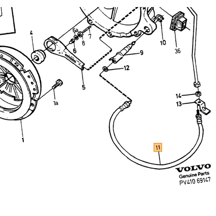 Volvo Trykslangekobling +260+740+760+780+940+S90+V90 + 240 Højrestyret Volvo varenummer 1206840