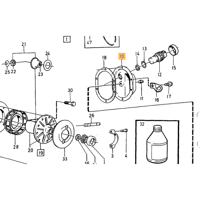 Volvo Bagakseldæksel alle typer Spicer differentiale 240 1984+ (med kilometertællersensor) 740 760 780 Volvo varenummer 1209772