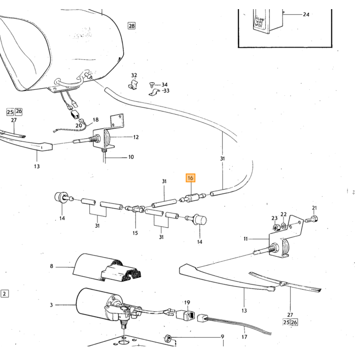 Volvo Kontraventil vinduesviskersprinklerbeholder 240 bag ventil 140 1640 til kontraventil Volvo varenummer 1210139