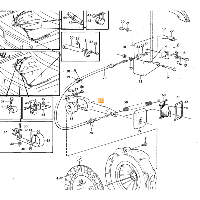 Koblingsgaffel Amazon B20 + 140 + 240 original Volvo