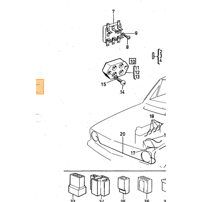 Volvo Ledningsnet 140 Indsprøjtningssystem ECU til Injektorer 1974 Volvo Varenummer 1214692