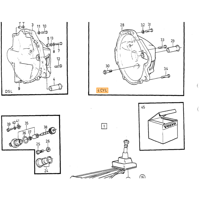 Volvo Glidehylse gearkasse M45+M46+M47 240 B19+B20+B21+D24 Volvo varenummer 1220376