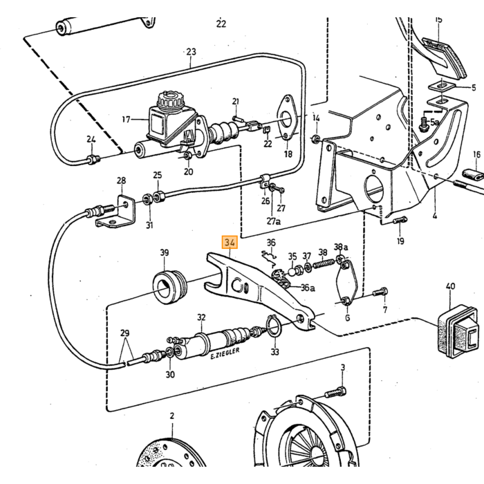 Volvo Koblingsgaffel Volvo 740 - 760 - 780 - 940 - 960 Volvo varenr. 1220763