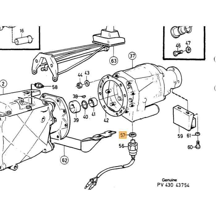 Volvo gearkasse overdrive pakning type P Volvo varenummer 1220889