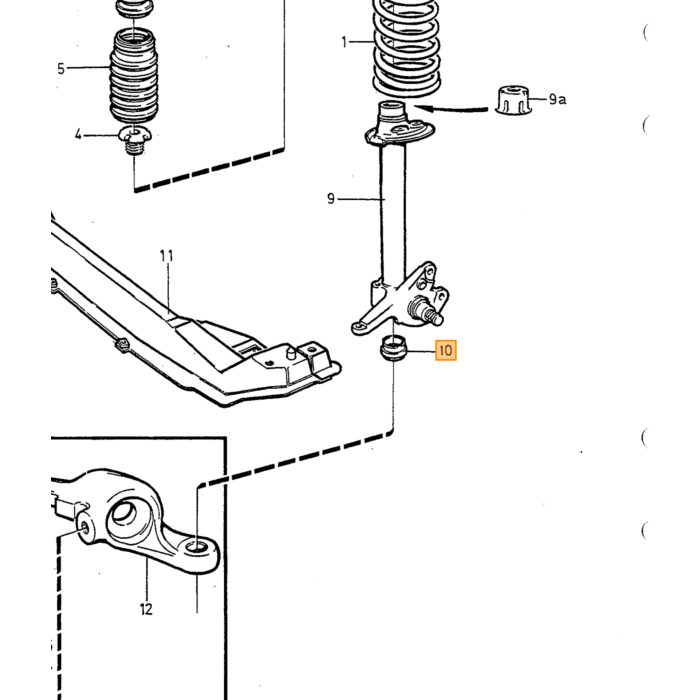 Volvo Sæde nederste støddæmper bag 240+260+740+760+780+940+960 Volvo varenummer 1229423