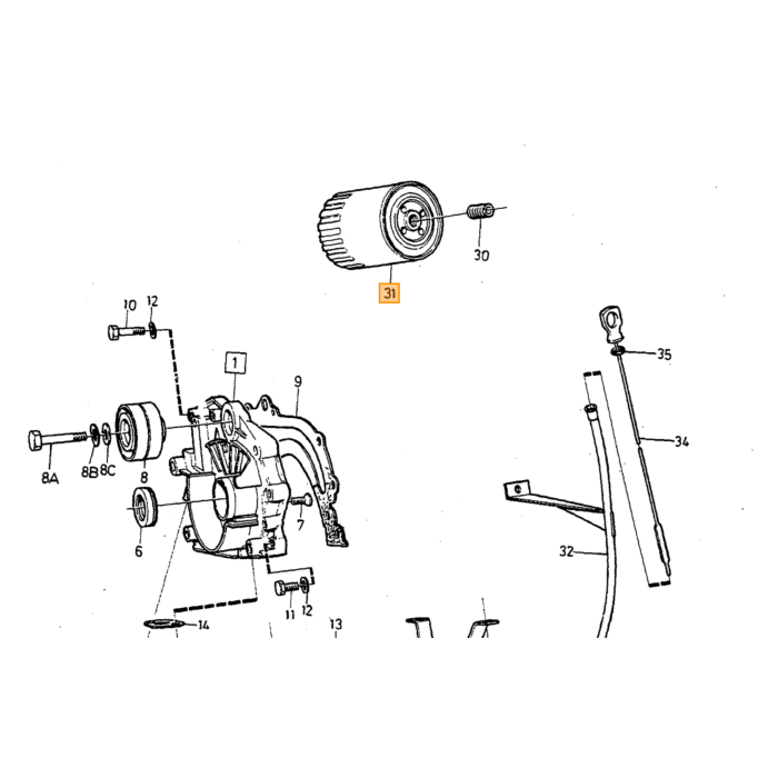 Volvo Oliefilter Diesel D24 240+260+740+940 Original Volvo Varenummer 1257492