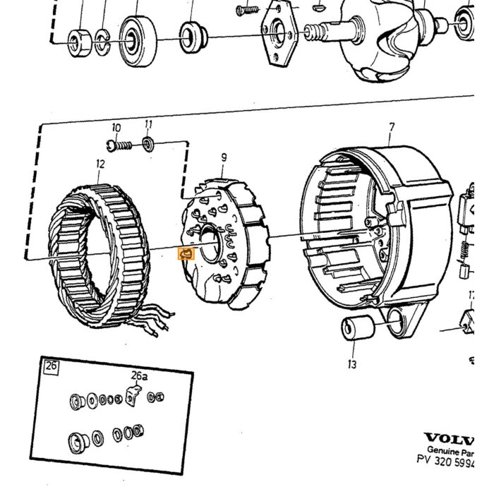 Volvo Lejevandspumpe D24 diesel 240+740+760+780+940+960 Volvo varenummer 1257795