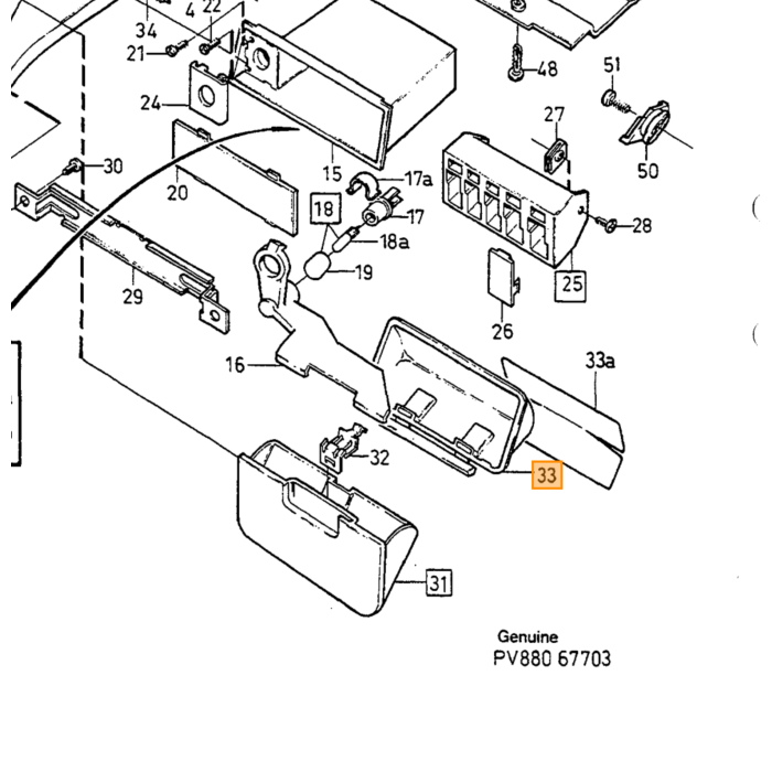 Volvo glas handskerumsbelysning 240 1981` 260 740 760 780 960 S90 V90 Volvo varenummer 1259314