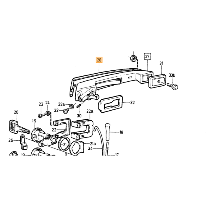 Volvo Dørhåndtagsbeklædning 740 760 780 940 960 V90 S90 Volvo varenummer 1268806