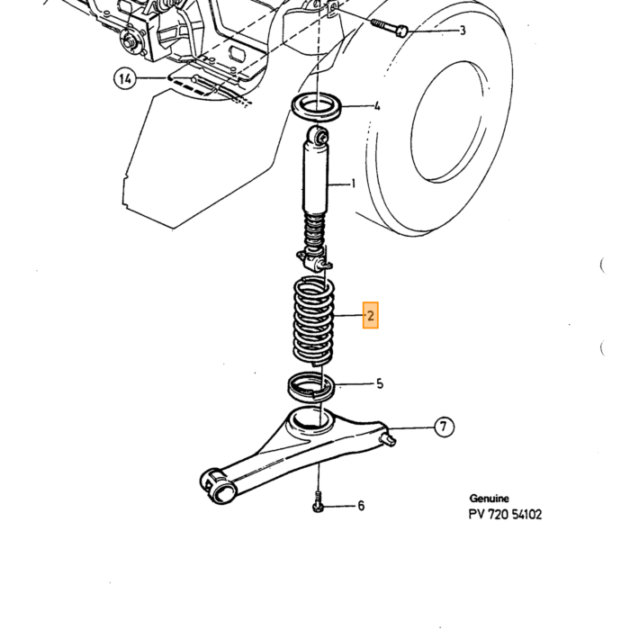 Volvo Bagakselstøtte 740 940 760 960 Volvo varenummer 1272960