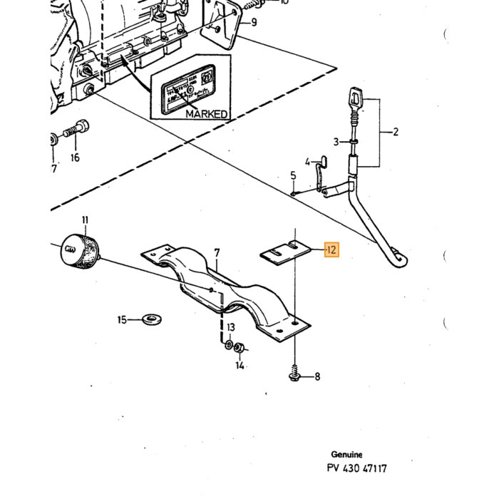 Volvo Afstandsplade gearkasse BW55+AW71+M47 til støtte 1228712 240+260 Volvo varenummer 1273105