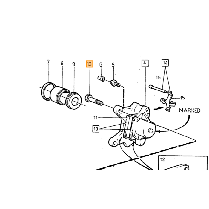 Volvo Bolt Bremsekaliber Holder Foran Volvo 740 - 760 - 780 - 940 - 960 - S90 - V90 Volvo varenummer 1273210