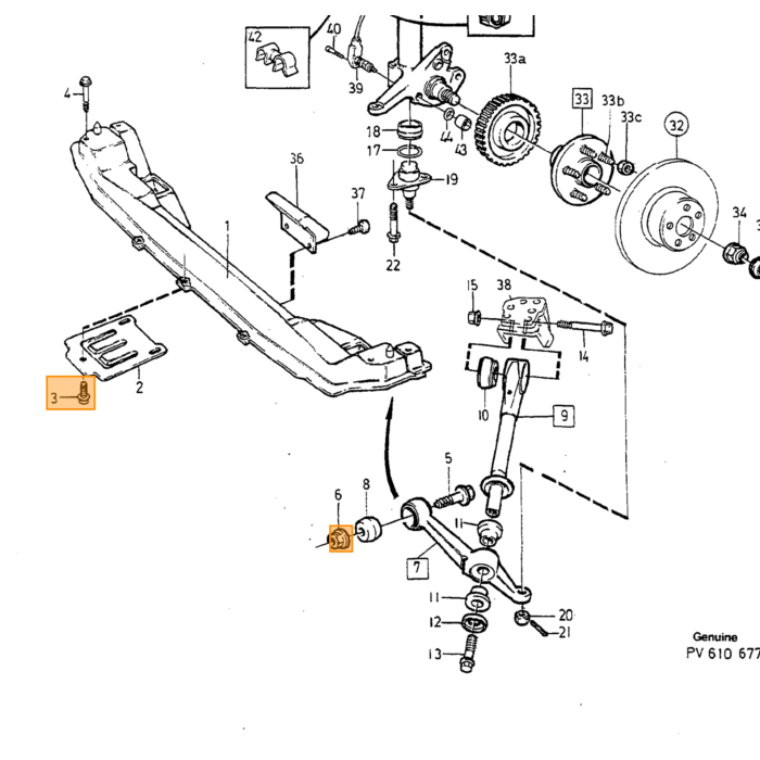 Volvo Silentbloc nederste stabilisatorstang 740/760/940/960 (2 pr. bil) Volvo varenummer 1273235