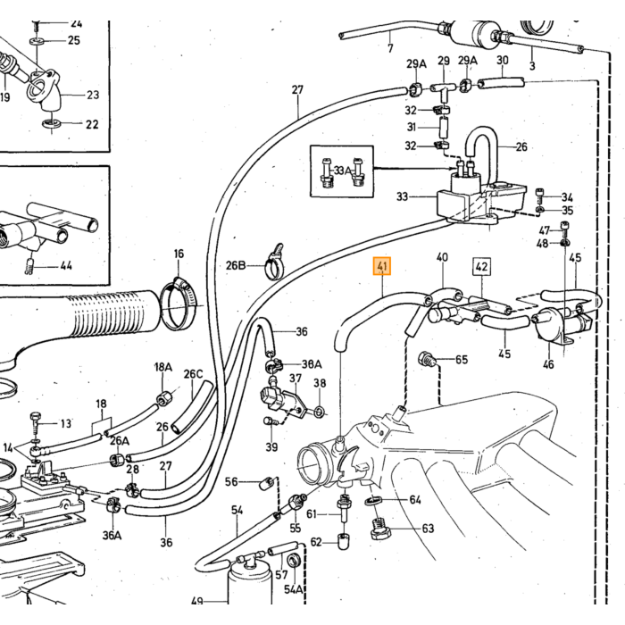 Benzinfilter brændstoffilter K tronic injektionssystem (B20E/F +B21+B27E/F) -1984 Volvo 240 260 140
