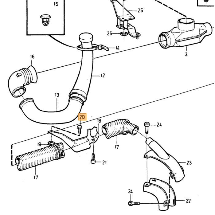 Volvo Luftfilter 760 -1988 B28A+B28E Volvo varenummer 1276389