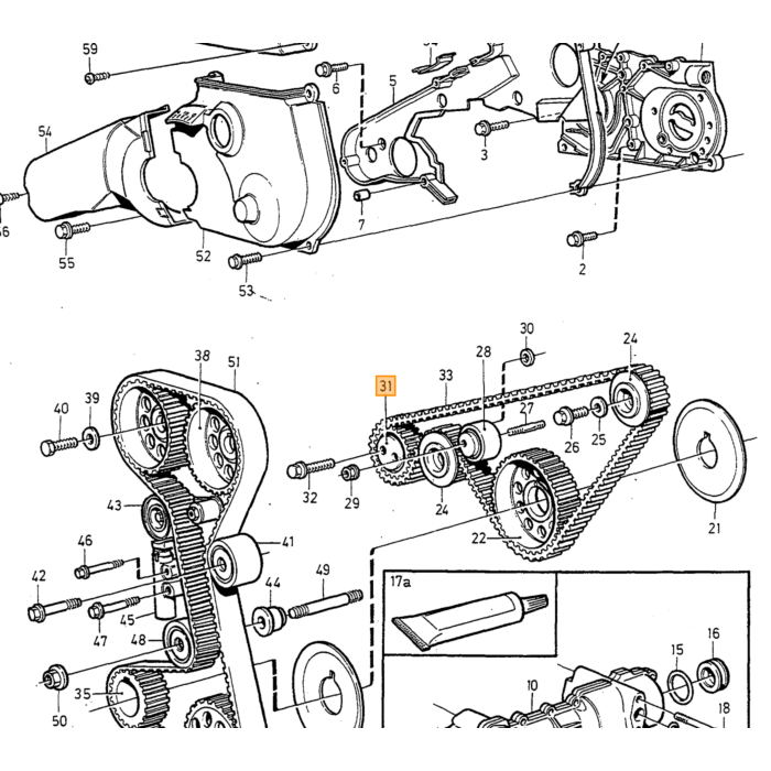 Volvo Krumtapakning Tandrem Side Volvo 240 - 340 - 360 - 740 - 760 - 780 - 940 - 960 4-CYL Benzin Volvo varenummer 1276425