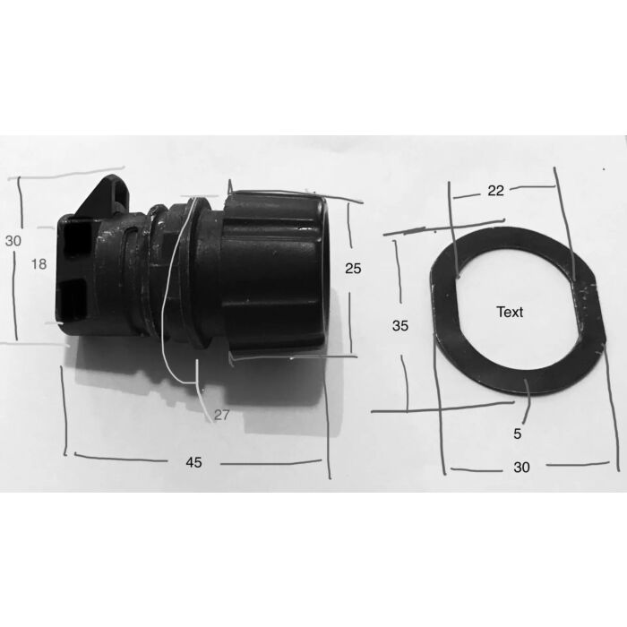 Lås instrumentbrætboks 240+260 1981+ (diam 21,6 mm) med 2 nøgler