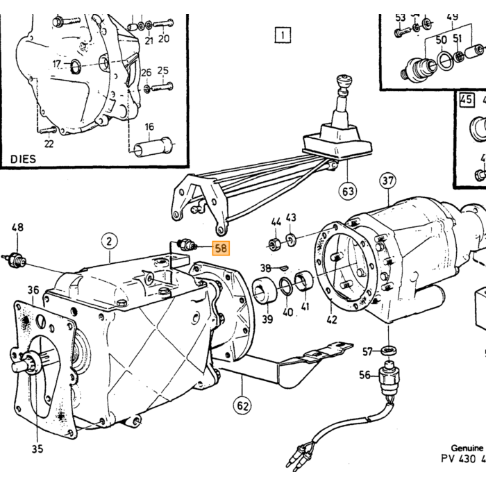 Volvo Baklyskontakt 240+260 1984+ 740+940+850+V70+S70 alle 940 240 V70 850 740 760 S70 S90 S60 S80 960 V90 260 780 Volvo varenummer 1307086