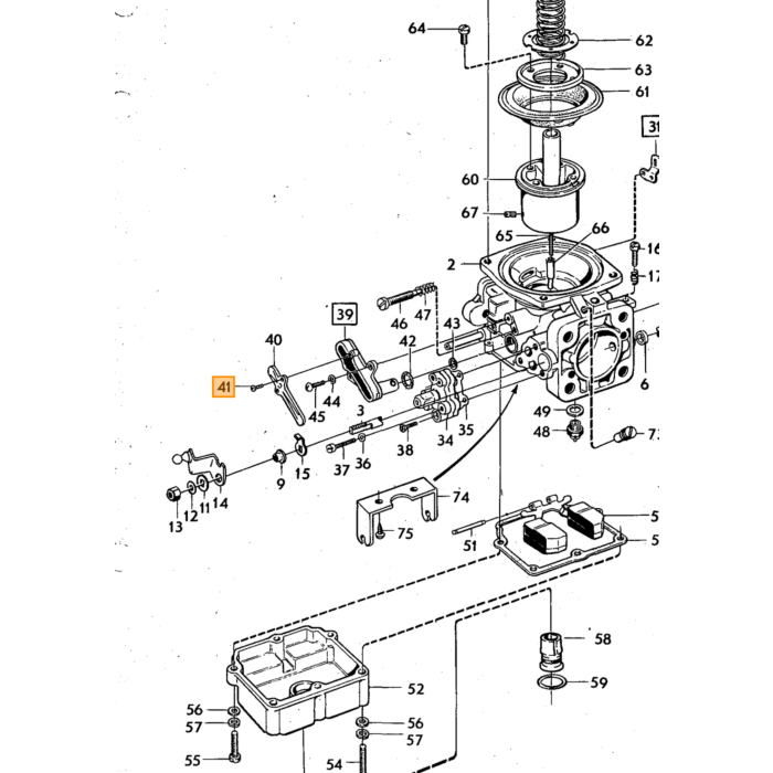 Volvo Pen til float karburator SU HS6 237108 237216 Volvo varenr. 131016