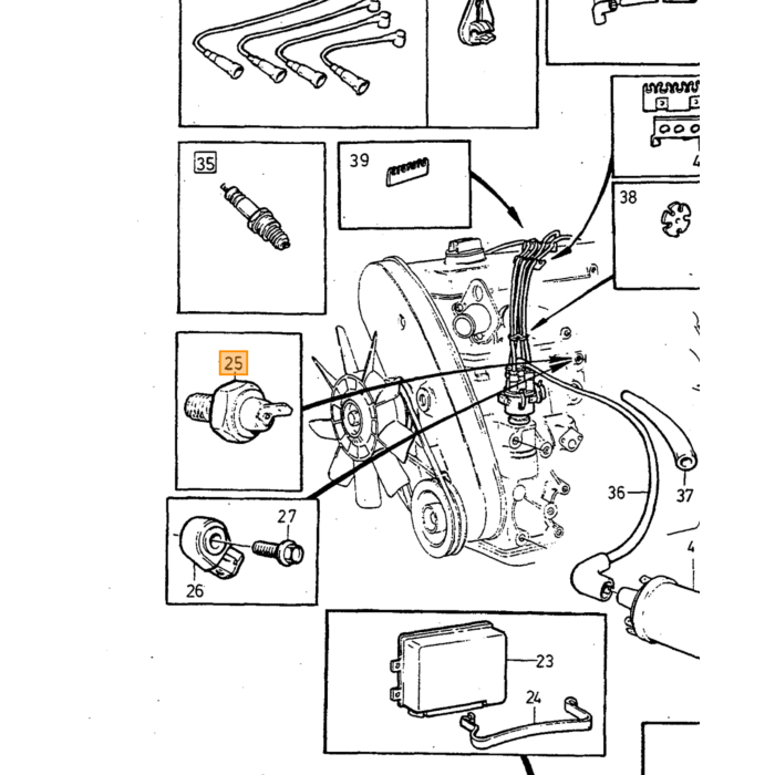 Volvo Sensor B230F 240+740 bankesensor pingsensor Volvo varenummer 1317296