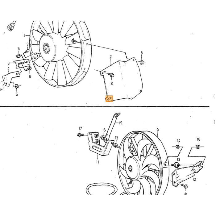 Volvo FAN kølesystemblæser 240 260 262 740 760 780 940 (91-95) 4-cylindret motor Volvo varenummer 1317465