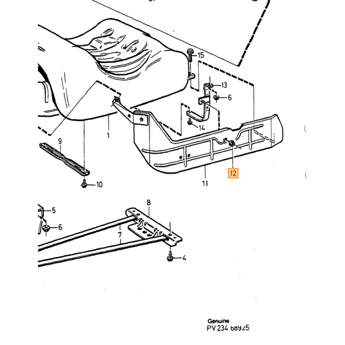 Volvo møtrikskive brændstoftankpumpe og flyder 740 760 780 940 960 S90 V90 (-1998) Volvo varenummer 1325236