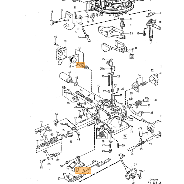 Volvo karburatorisoleringsflange 240 260 740 780 760 B200 K B230 K Volvo varenummer 1326410