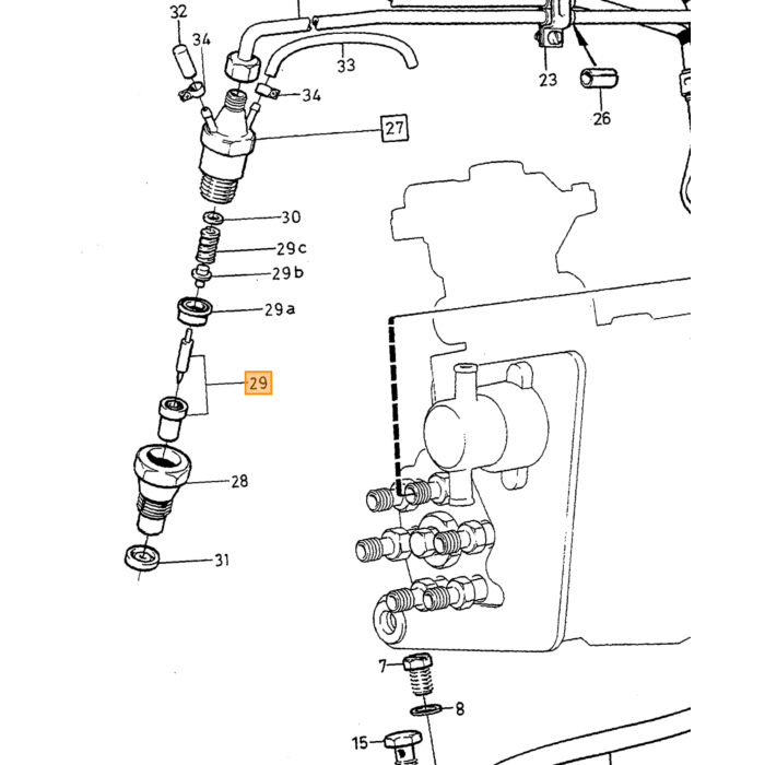 Volvo Dieselindsprøjtningsdyse D24+D24T 240+740+940 0434250103 Volvo varenummer 1328298