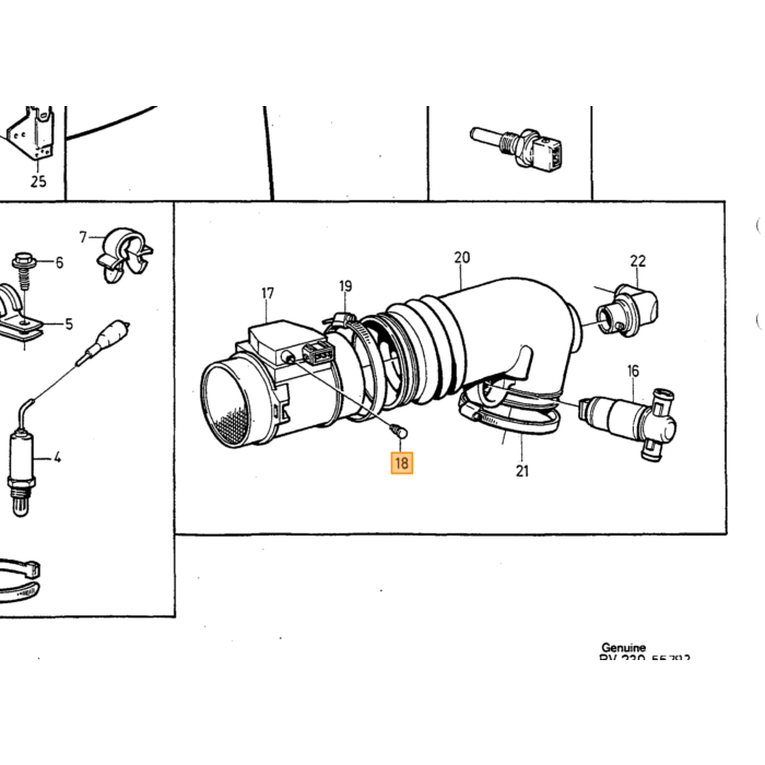 Volvo Forbindelsesstykke/ L-stykke/ albuestykke 3,2 mm 240 740 940 850 S/V70 S60 S80 Volvo varenummer 1332455