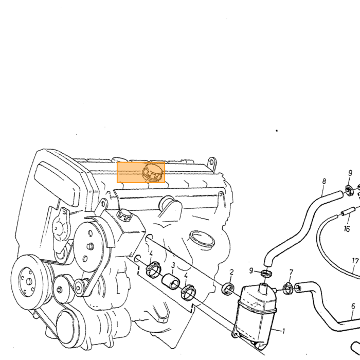 Volvo Y-stykke Nippel Krumtaphusudluftning Volvo 740 - 760 - 940 - 960 Volvo varenummer 1332660