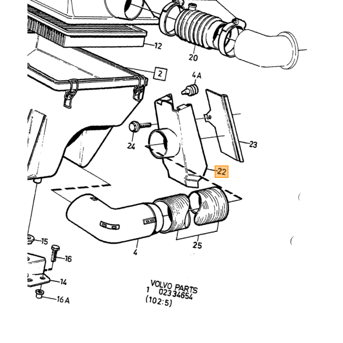Volvo Indsugningsslange Silikone Sort Volvo 740 - 760 - 780 Turbo 1983-1989 Volvo varenummer 1336536