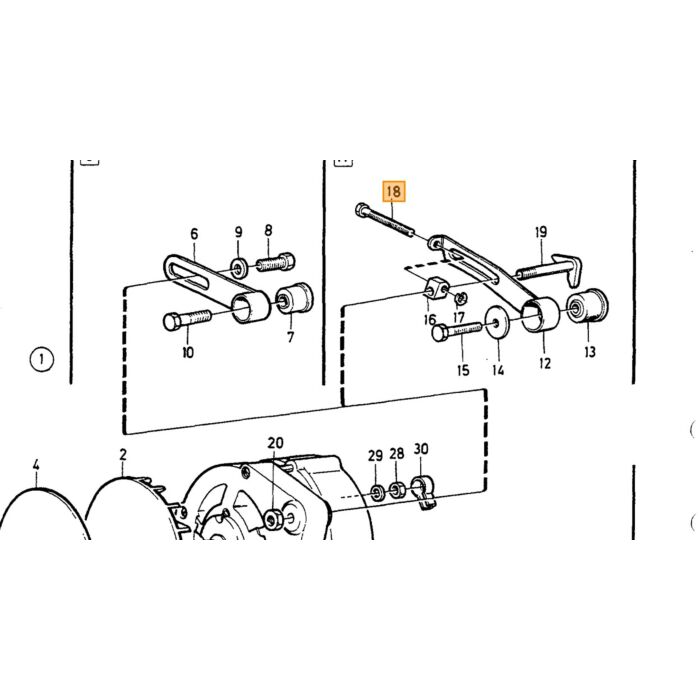 Volvo Bolt dynamo 240 740 760 940 strammer M6 aircondition og servostyring Volvo varenummer 1336962