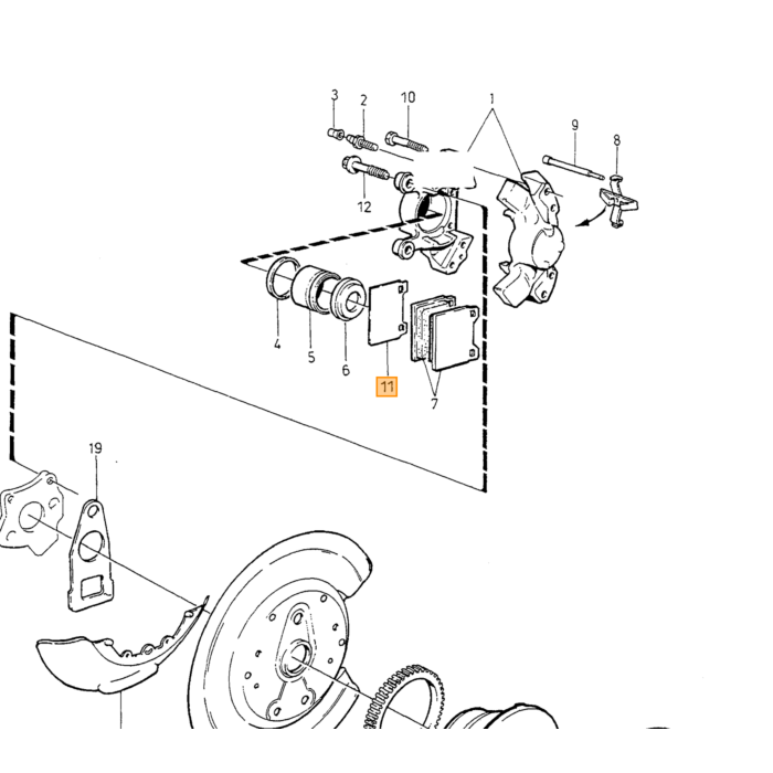 Volvo Bremseklodser Bag Volvo 240 - 260 - 740 - 760 - 780 - 940 - 960 - C70 - V70 - S70 Volvo varenummer 1359772