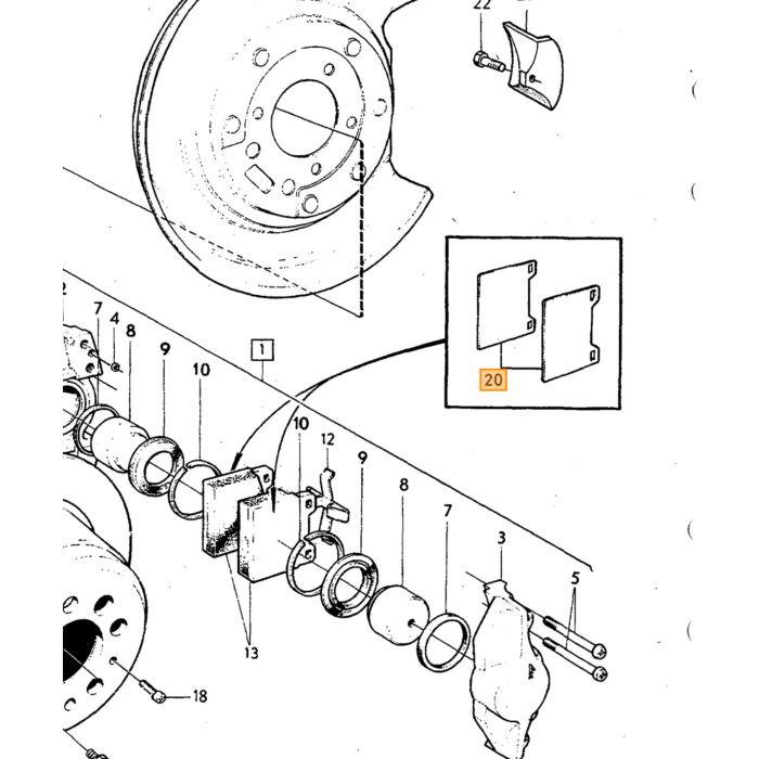 Volvo Bremseklodser Bag Volvo 240 - 260 - 740 - 760 - 780 - 940 - 960 - C70 - V70 - S70 Volvo varenummer 1359772