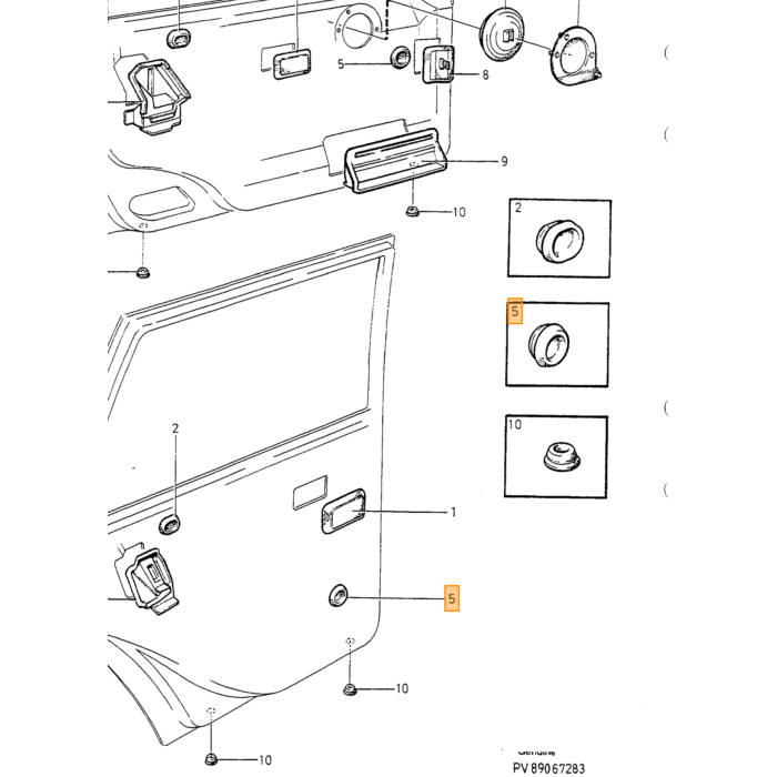 Volvo Gummiprop rund til reservehjulsbrønd Bagagerumsbund Amazon 140 164 200 700 850 900 C70 (-2005) PV S70 V70 V70XC (-2000) S90 V90 (-1998) Volvo varenummer 1360872