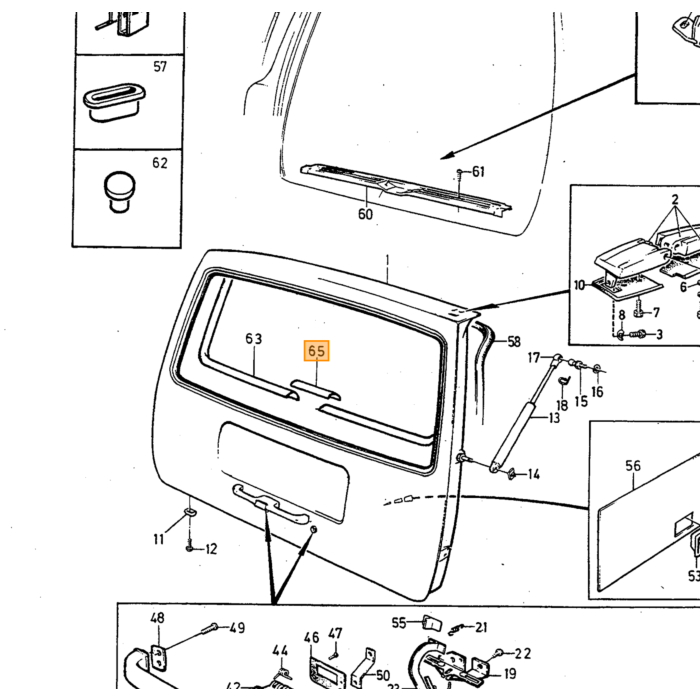 Volvo bagrudeafdækning bagklap 245 240 5-dørs ikke længere tilgængelig Volvo varenummer 1364362