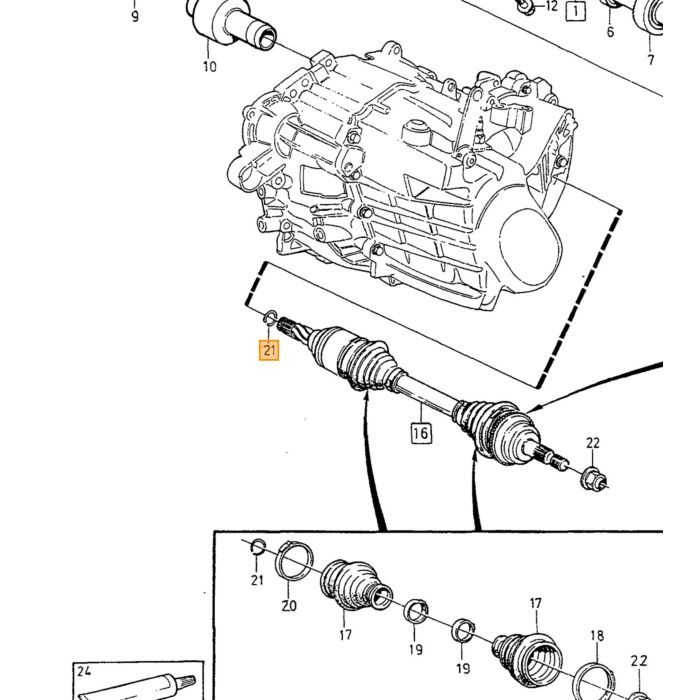 Volvo Låsering drivaksel gearkasse side Volvo V70 XC70 XC60 Xc90 drivaksel bagerste drivaksel til den del af akslen i differentialet Volvo varenummer 1377060