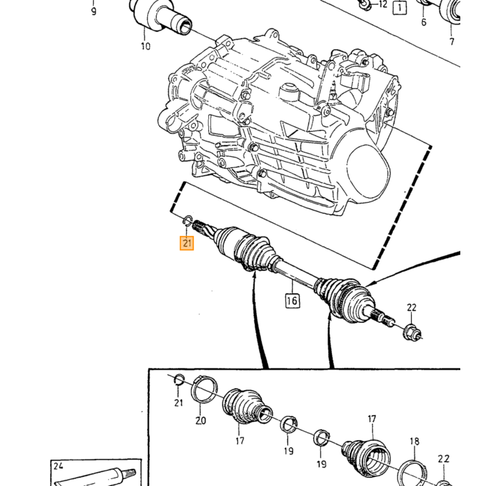 Volvo Låsering drivaksel gearkasse side Volvo V70 XC70 XC60 Xc90 drivaksel bagerste drivaksel til den del af akslen i differentialet Volvo varenummer 1377060