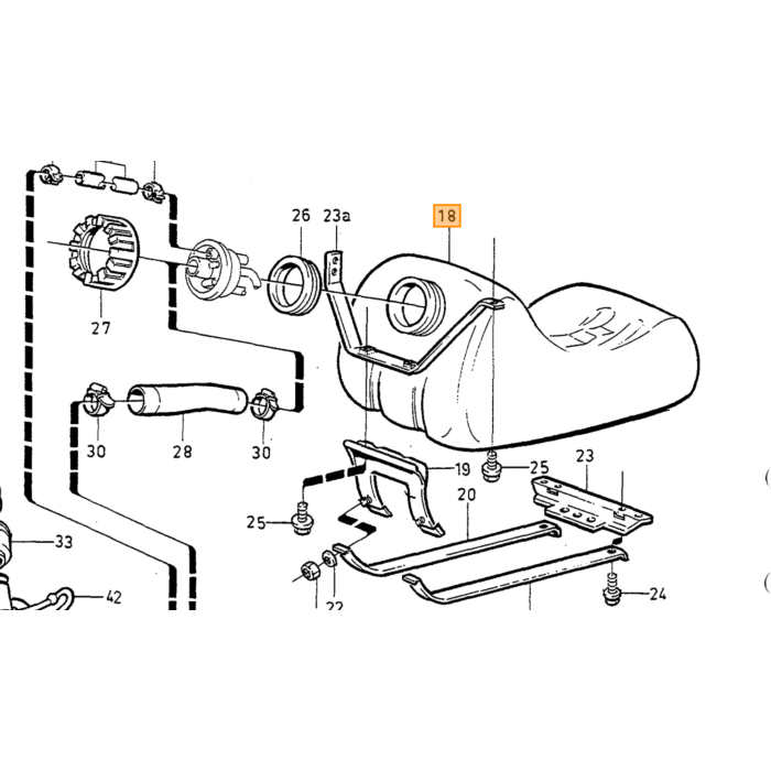 Volvo Brændstoftankdæmper 240 740 780 760 940 Volvo varenr. 1389725