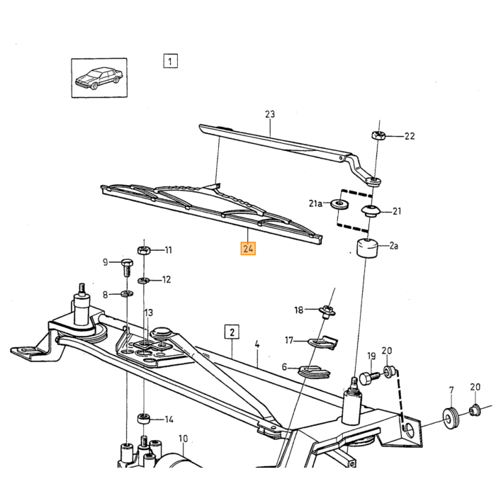 Volvo Viskerbladssæt 440 460 480 740 760 780 940 960 S90 V90 (-1998) Volvo varenummer 1392219