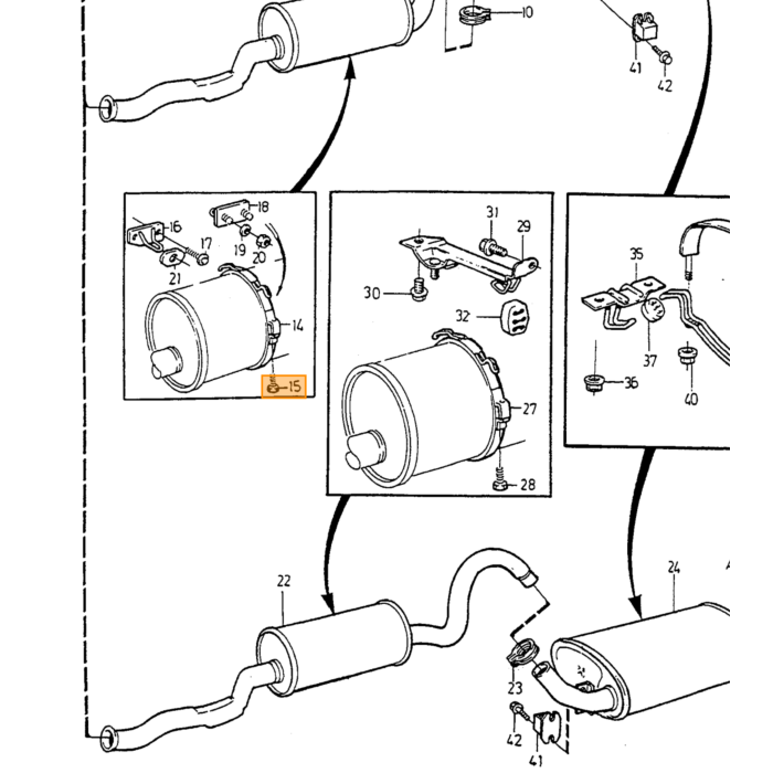 Volvo Udstødningsmonteringsklemme SAAB VOLVO 850 9-3 I 98-03 9-3 II 03-15 900 II 94-98 960 S70 S90 I -98 V70 I -00 Volvo varenummer 1397897