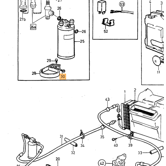 Brændstoffilter til slangemontering krom 8mm slange 140, 145, 164, Amazon 121, Amazon 122 S, Amazon 220, P1800, P1800E, P1800ES, P 210 Duett, PV444, P445 DUETT, PV544