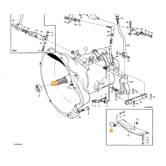 Volvo Leje gearkasse konus + kop M400 + M410 164 P1800ES inkl. 183626 Volvo varenummer 183625