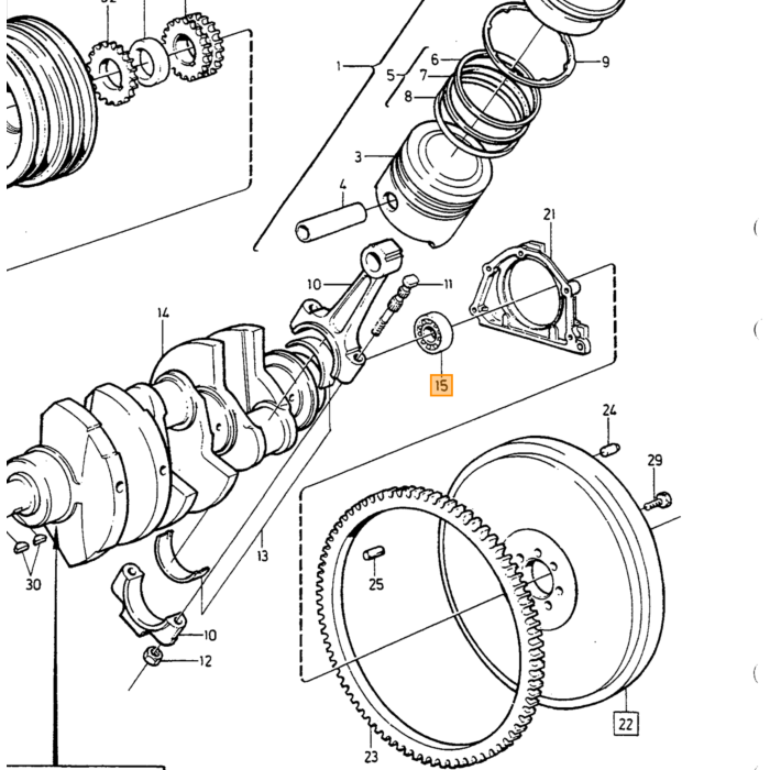 Volvo Leje øverste leje B27+B28+B280 Volvo varenummer 183848