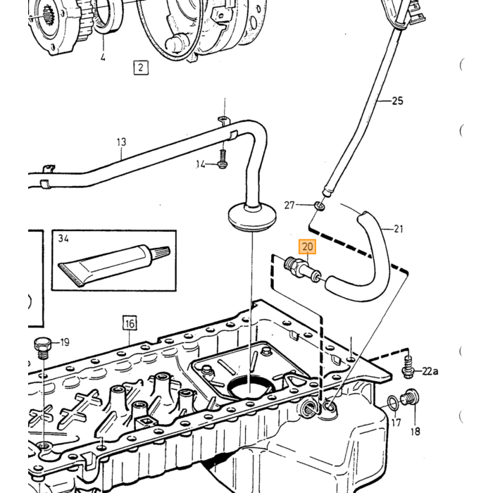 Volvo Olieaftapningsprop Pakning Volvo 960 - 940 - 780 - 760 - 740 - 260 - 240 - 140 - 164 - Amazon - PV - P1800 Volvo varenummer 188185