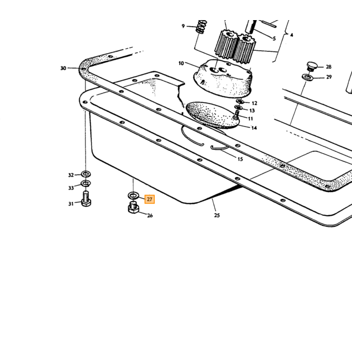 Volvo Olieaftapningsprop Pakning Volvo 960 - 940 - 780 - 760 - 740 - 260 - 240 - 140 - 164 - Amazon - PV - P1800 Volvo varenummer 188185